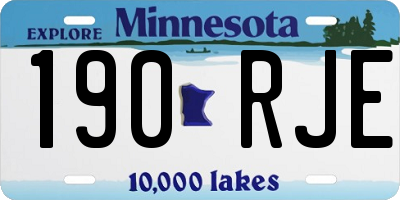MN license plate 190RJE