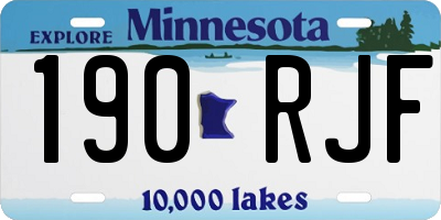 MN license plate 190RJF