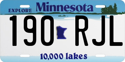 MN license plate 190RJL