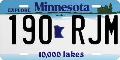 MN license plate 190RJM