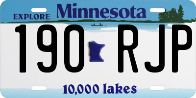 MN license plate 190RJP
