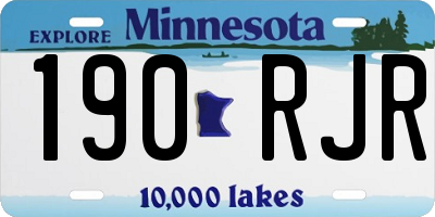 MN license plate 190RJR