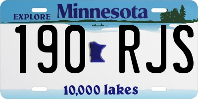 MN license plate 190RJS