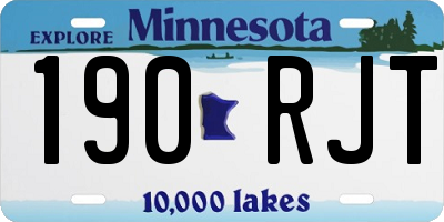 MN license plate 190RJT
