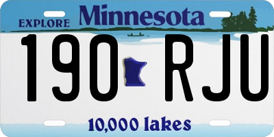 MN license plate 190RJU