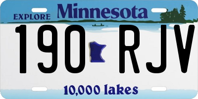 MN license plate 190RJV