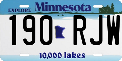 MN license plate 190RJW