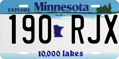 MN license plate 190RJX