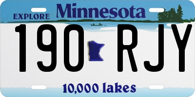MN license plate 190RJY