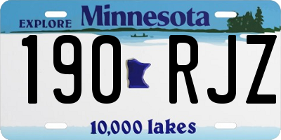 MN license plate 190RJZ