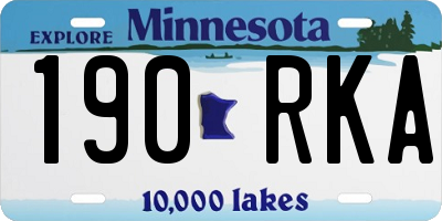 MN license plate 190RKA