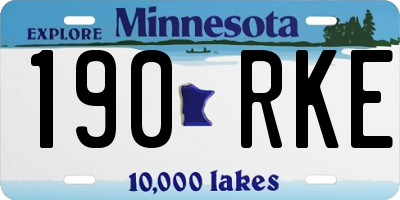 MN license plate 190RKE