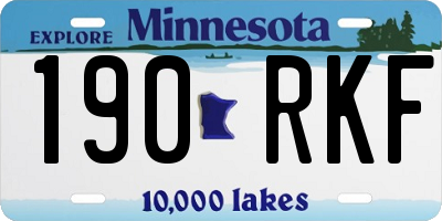 MN license plate 190RKF