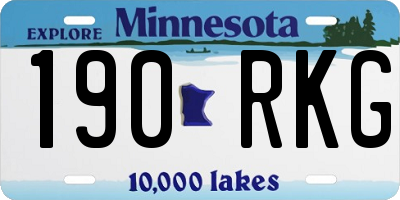 MN license plate 190RKG