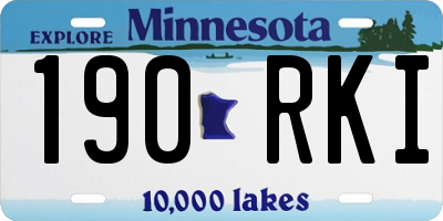 MN license plate 190RKI