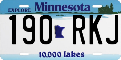 MN license plate 190RKJ