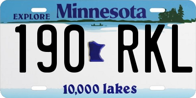 MN license plate 190RKL