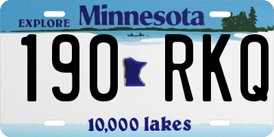 MN license plate 190RKQ