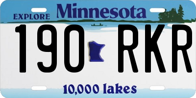 MN license plate 190RKR