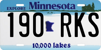 MN license plate 190RKS