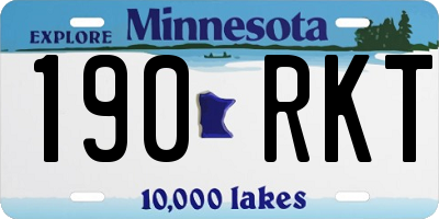 MN license plate 190RKT