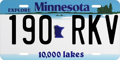MN license plate 190RKV