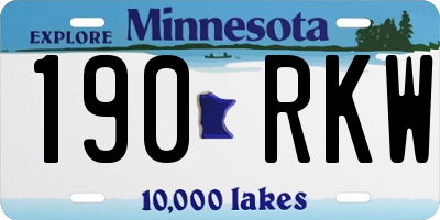 MN license plate 190RKW