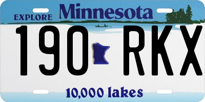 MN license plate 190RKX