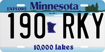 MN license plate 190RKY