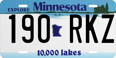 MN license plate 190RKZ
