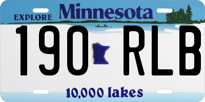 MN license plate 190RLB