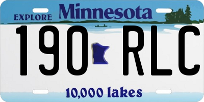 MN license plate 190RLC