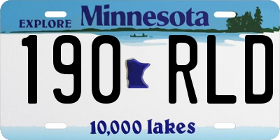 MN license plate 190RLD