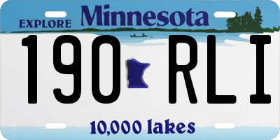 MN license plate 190RLI