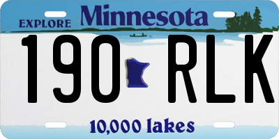 MN license plate 190RLK
