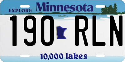 MN license plate 190RLN