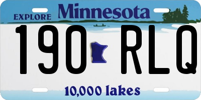 MN license plate 190RLQ