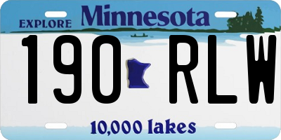 MN license plate 190RLW