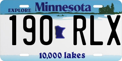 MN license plate 190RLX