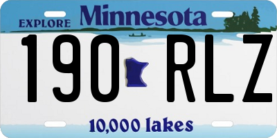 MN license plate 190RLZ