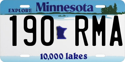 MN license plate 190RMA