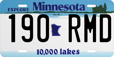 MN license plate 190RMD