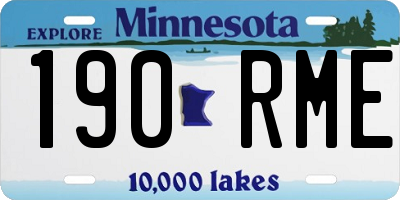 MN license plate 190RME