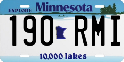 MN license plate 190RMI