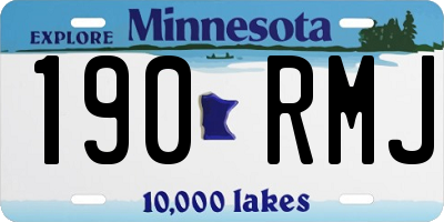 MN license plate 190RMJ