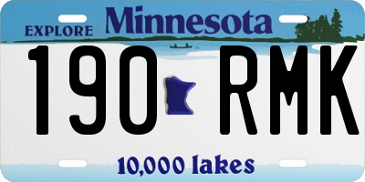 MN license plate 190RMK