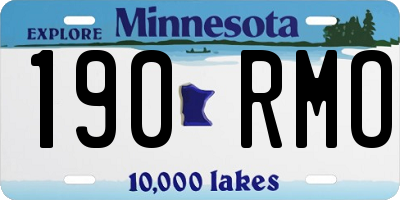 MN license plate 190RMO