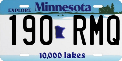 MN license plate 190RMQ
