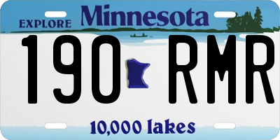 MN license plate 190RMR