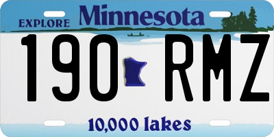 MN license plate 190RMZ